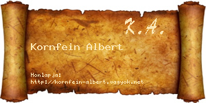 Kornfein Albert névjegykártya